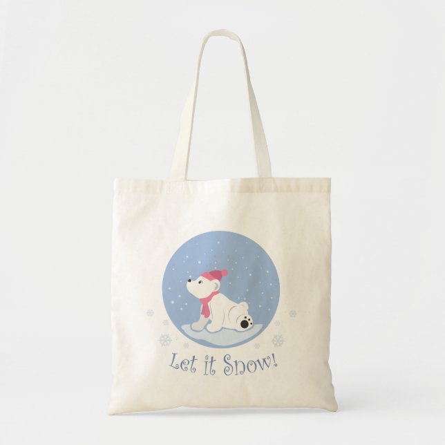 Let It Snow! (Polar Bear Cub) Tote Bag (Front)
