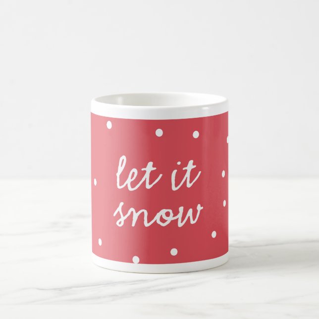 Let It Snow Polka Dot Pattern Christmas Mug (Center)