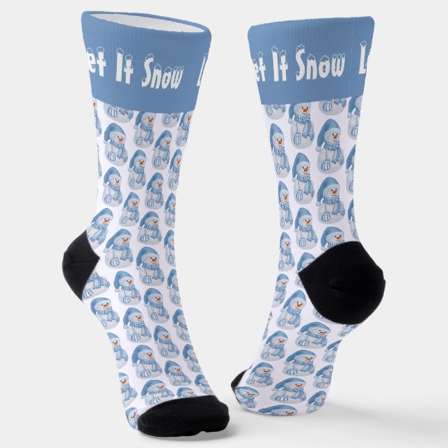 Let It Snow Premium Crew Sock (Angled)