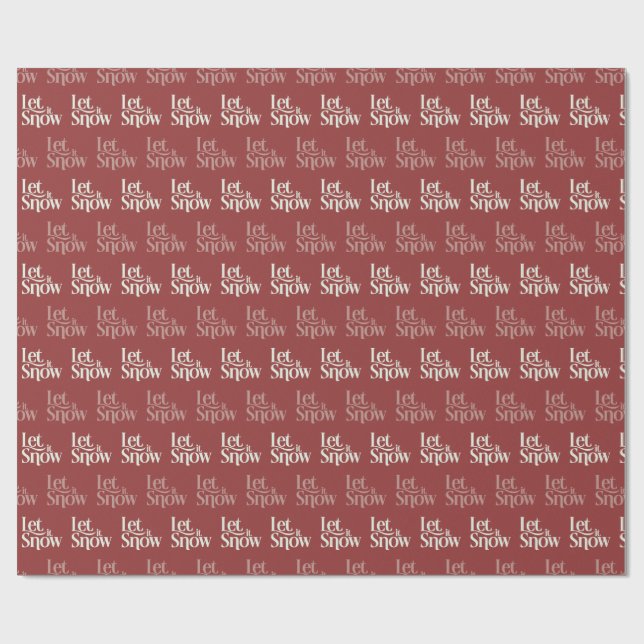 "Let it Snow" Red Christmas Wrapping Paper (Flat)