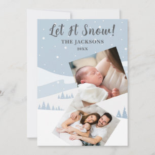 Let it Snow Scene Photo Holiday Card