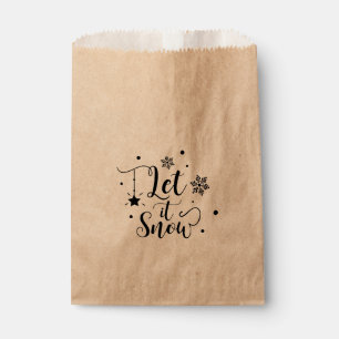 LET IT SNOW Script Winter Christmas Holiday Favour Bag