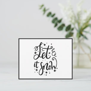 Let it Snow Script with Merry Christmas Modern Holiday Postcard