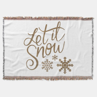 Let It Snow Sherpa Throw Blanket