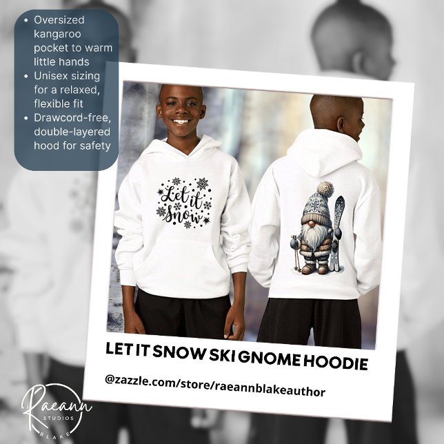 Let It Snow Ski Gnome Kids Pullover Hoodie (Creator Uploaded)
