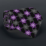 Let It Snow Snowflake Black & Purple Single-Sided Tie<br><div class="desc">Black with purple, and silver colorway.  Inspired by the vintage icon designs of the forties and fifties this quaint holiday tie features accented snowflakes dancing on a background of tonal snowflakes. These designs come in several colorways.</div>