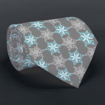 Let It Snow Snowflake Grey Two-Sided Tie<br><div class="desc">Grey with aqua and silver colorway.  Inspired by the vintage icon designs of the forties and fifties this quaint holiday tie features accented snowflakes dancing on a background of tonal snowflakes. These designs come in several colorways.</div>