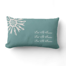 Let it Snow Snowflake on Cadet Blue Field -