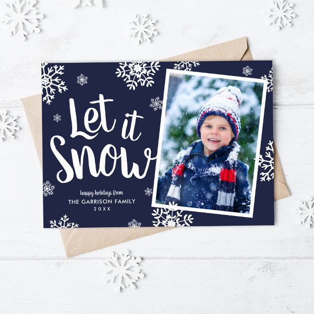 Let It Snow | Snowflake Photo Overlay Holiday Card (Creator Uploaded)