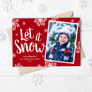 Let It Snow   Snowflake Photo Overlay Holiday Card