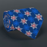 Let It Snow Snowflake Royal Blue Two-Sided Tie<br><div class="desc">Navy with royal blue,  silver and red colorway.  Inspired by the vintage icon designs of the forties and fifties this quaint holiday tie features accented snowflakes dancing on a background of tonal snowflakes. These designs come in several colorways.</div>