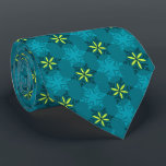 Let It Snow Snowflake Teal Two-Sided Tie<br><div class="desc">Teal with navy blue and lime green colorway.  Inspired by the vintage icon designs of the forties and fifties this quaint holiday tie features accented snowflakes dancing on a background of tonal snowflakes. These designs come in several colorways.</div>