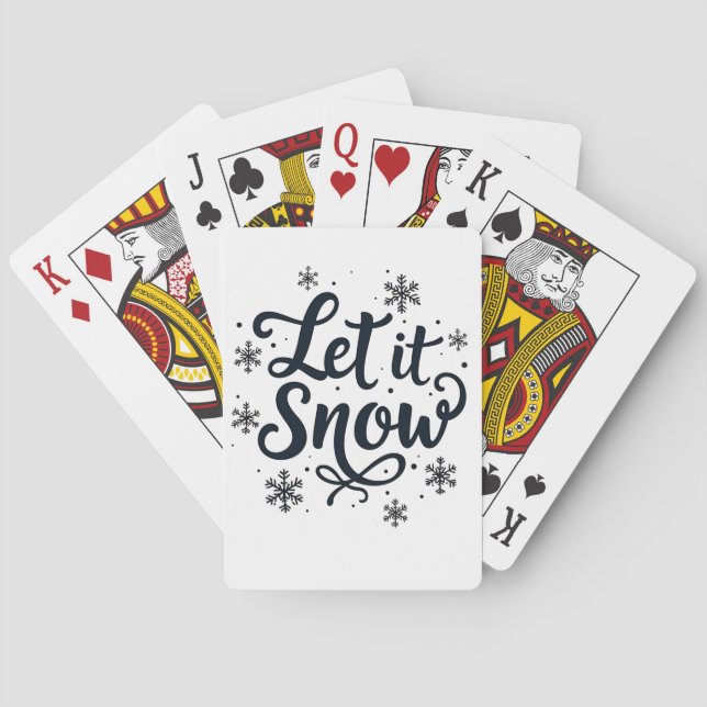 Let it Snow Snowflake Winter Season Chrstmas Playing Cards (Back)