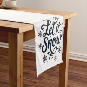 Let it Snow Snowflake Winter Season Chrstmas Short Table Runner