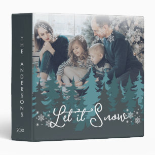 Let It Snow Snowflakes Pine Tree Christmas Photo Binder