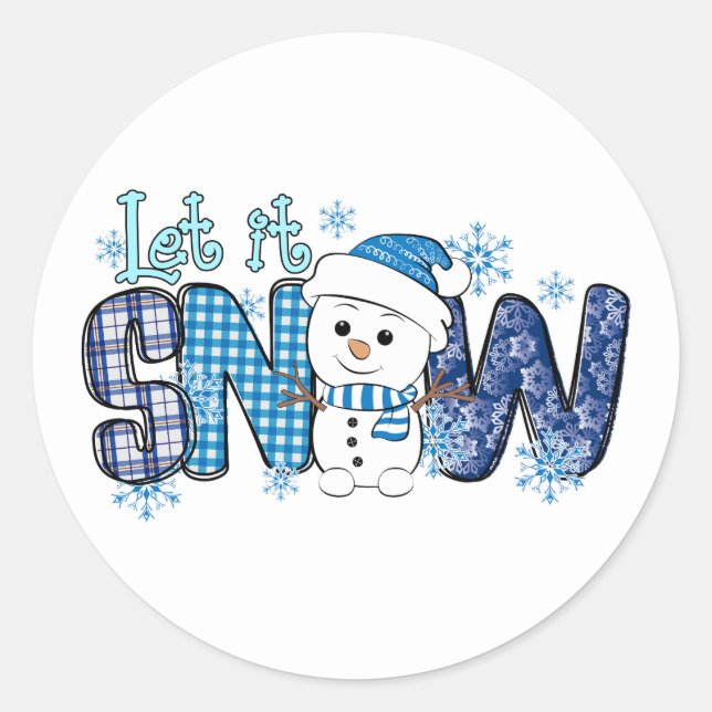 Let It Snow Snowflakes Stickers (Front)