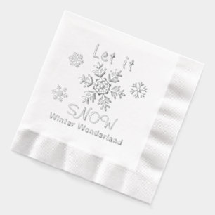 Let it Snow Snowflakes Winter Wonderland Foil Napkins
