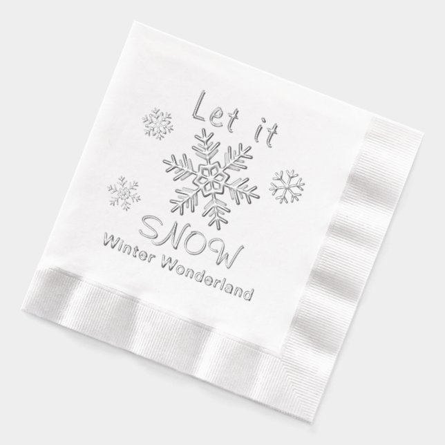 Let it Snow Snowflakes Winter Wonderland Foil Napkins (Left)