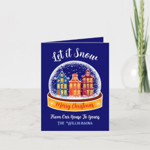 Let it Snow Snowglobe Amsterdam Christmas Village  Holiday Card