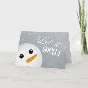 Let It Snow Snowman Folded Holiday Card