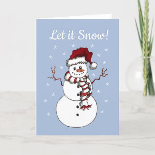 "Let it Snow" Snowman greeting card