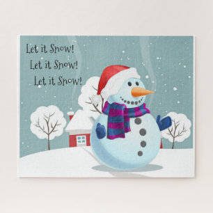 Let it Snow Snowman Jigsaw Puzzle