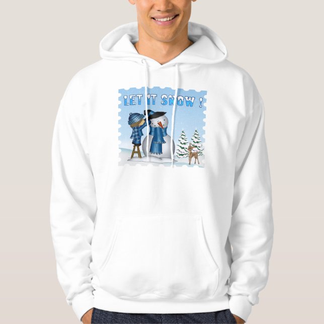 Let It Snow Snowman Men's Hoodie (Front)