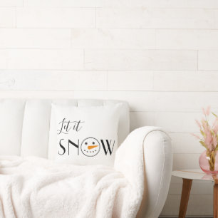 Let it Snow Snowman Minimalist Modern Throw Pillow