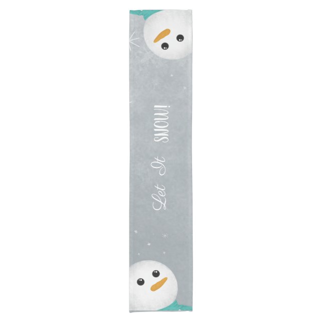 Let It Snow! Snowman Short Table Runner (Front)