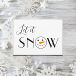 Let it Snow Snowman Simple Modern Holiday Card<br><div class="desc">Let it Snow typography and script create this cute snowman face added in the “O” in the word SNOW to create an adorable rustic modern style holiday greeting card. Any family or friend on your holiday card list would love to receive such a sweet greeting card. Just adorable! 100% customer...</div>