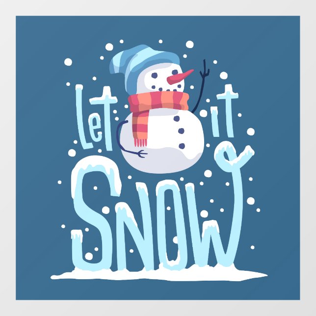 Let It Snow Snowman Window Cling (Sheet)