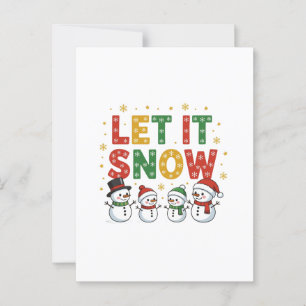 Let It Snow Snowmen Postcard