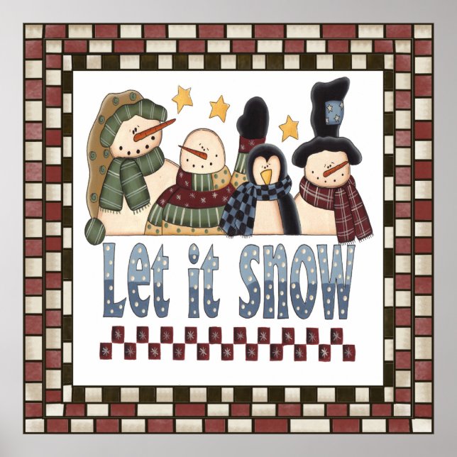 Let It Snow Snowmen Poster (Front)