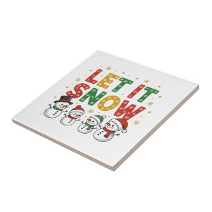 Let It Snow Snowmen Tile