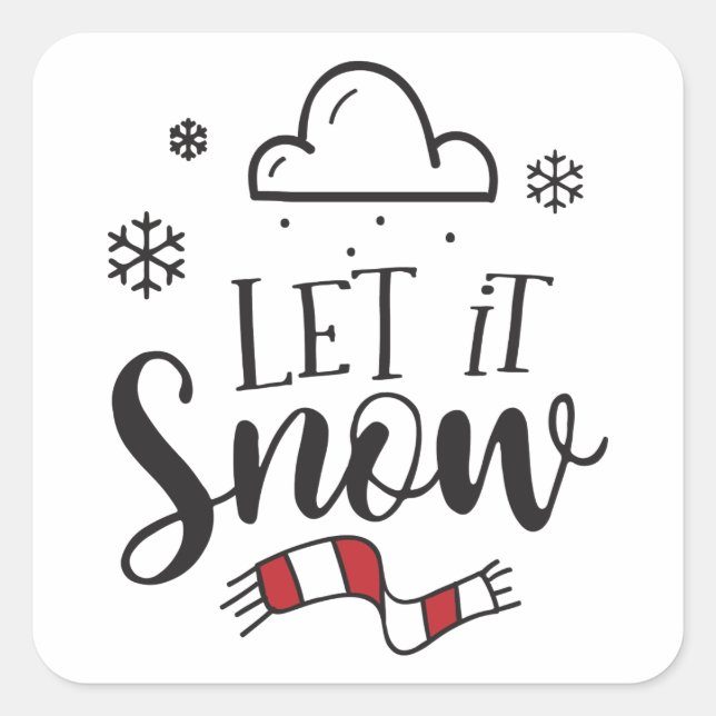 Let It Snow Square Sticker (Front)