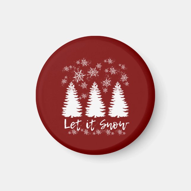 Let it Snow Stretched Canvas Print Magnet (Front)