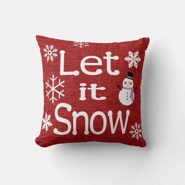 Let it Snow Throw Pillow (Front)