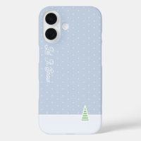 Let It Snow Tiny Winter Tree Ice Blue Polka Dots
