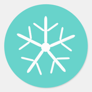 Let it Snow Turquoise Snowflake Classic Round Sticker
