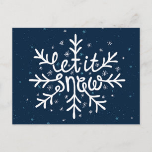 Let It Snow Type Design Postcard