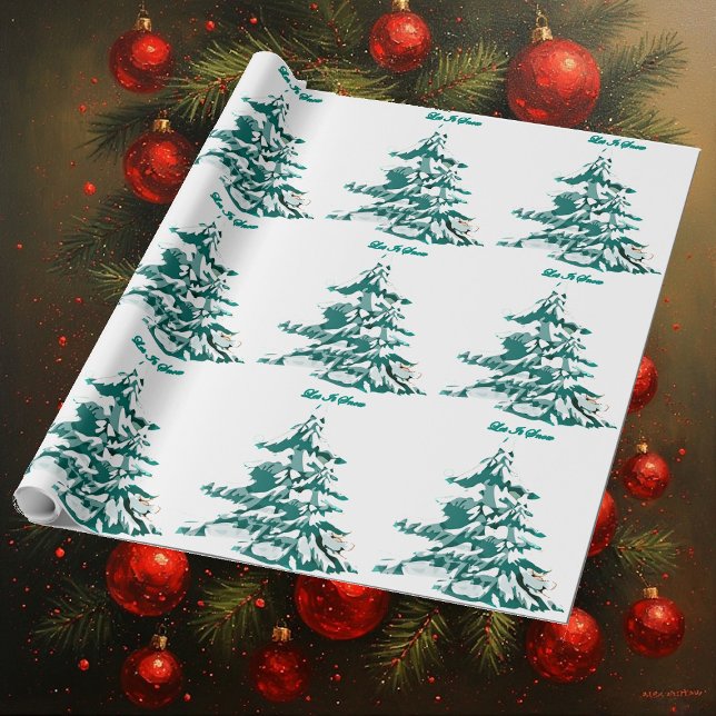 Let it Snow Watercolor Winter Christmas Tree Wrapping Paper (Let it Snow Watercolor Winter Christmas Tree Wrapping Paper)