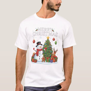 Let It Snow Watercolor Winter Landscape Typography T-Shirt
