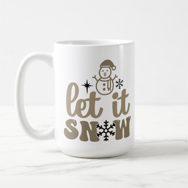 Let it snow white Christmas Coffee Mug (Left)
