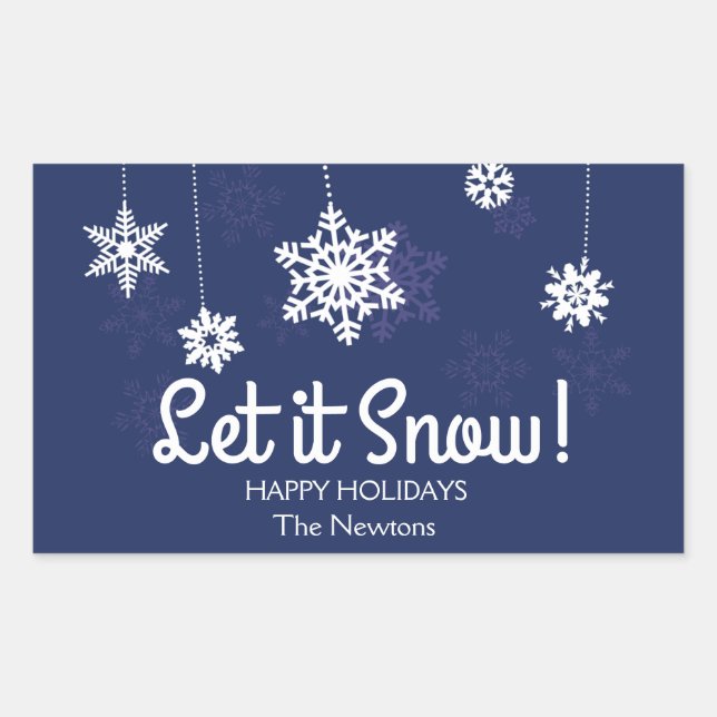 Let it Snow, White Snowflake Sticker (Front)