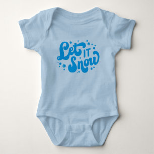 Let It Snow Winter Design Baby Bodysuit