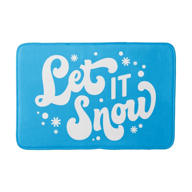 Let It Snow Winter Design Bath Mat (Front)