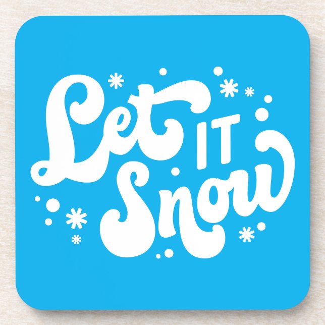 Let It Snow Winter Design Coaster (Front)