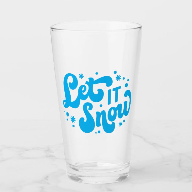 Let It Snow Winter Design Glass (Front)
