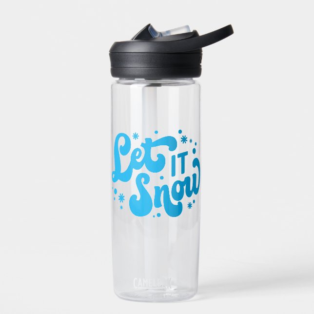 Let It Snow Winter Design Water Bottle (Left)