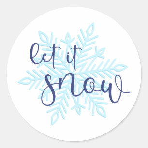 Let It Snow Winter Favour Stickers